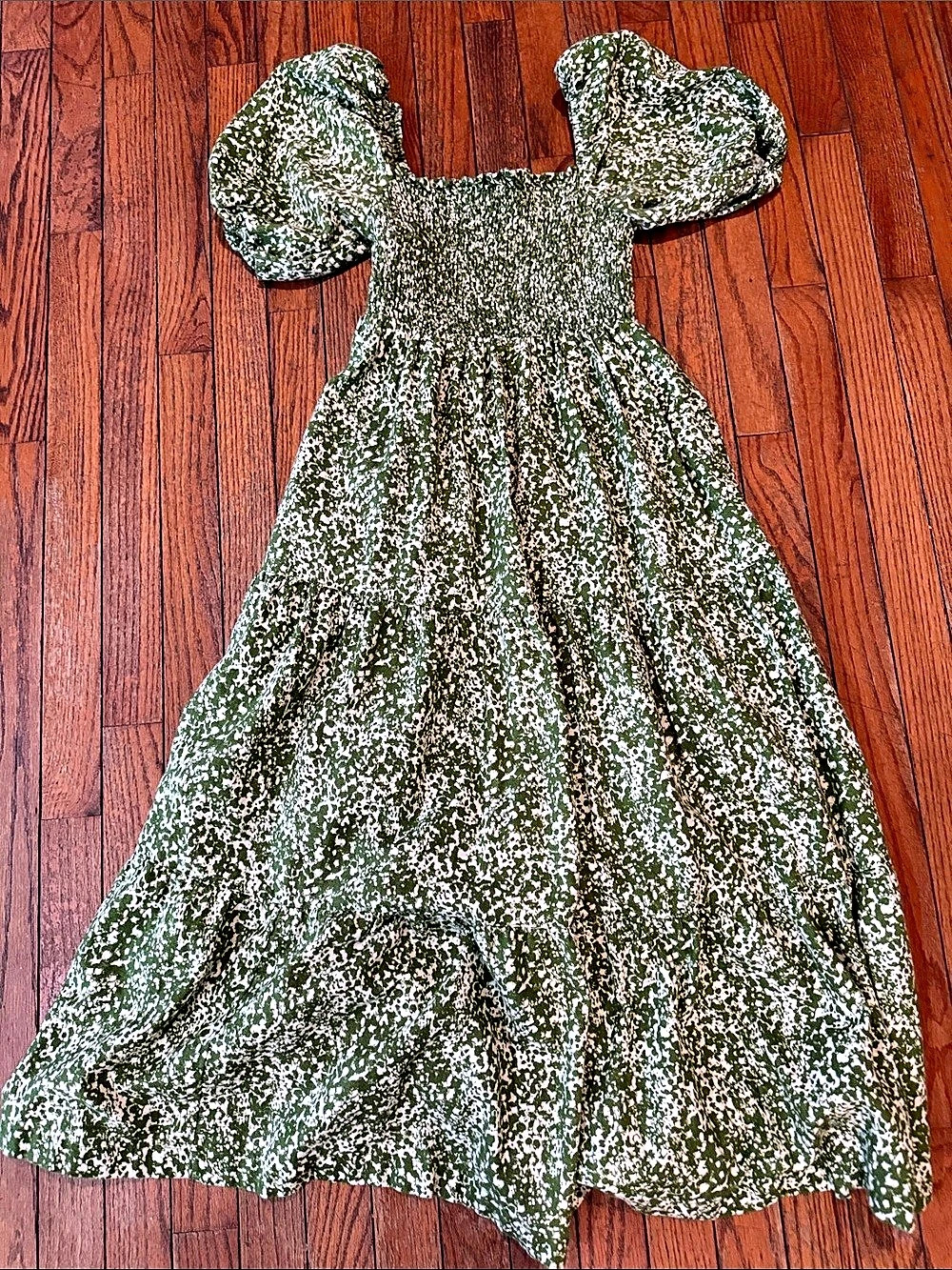 Abercrombie & Fitch Floral Print Puff Sleeve Midi Dress Size Medium